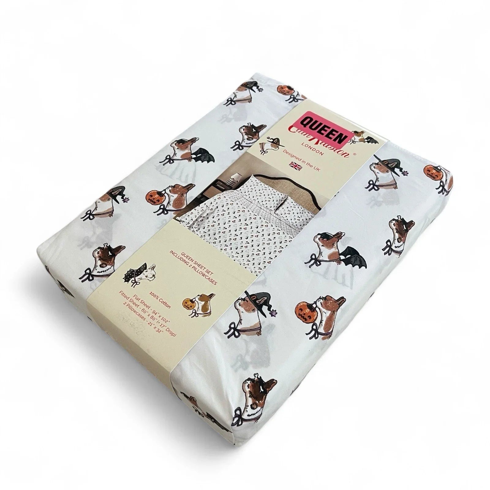 Cath Kidston Spooky Dogs Queen Sheet Set 100% Cotton 200TC Halloween - Trendiez U ♥ 