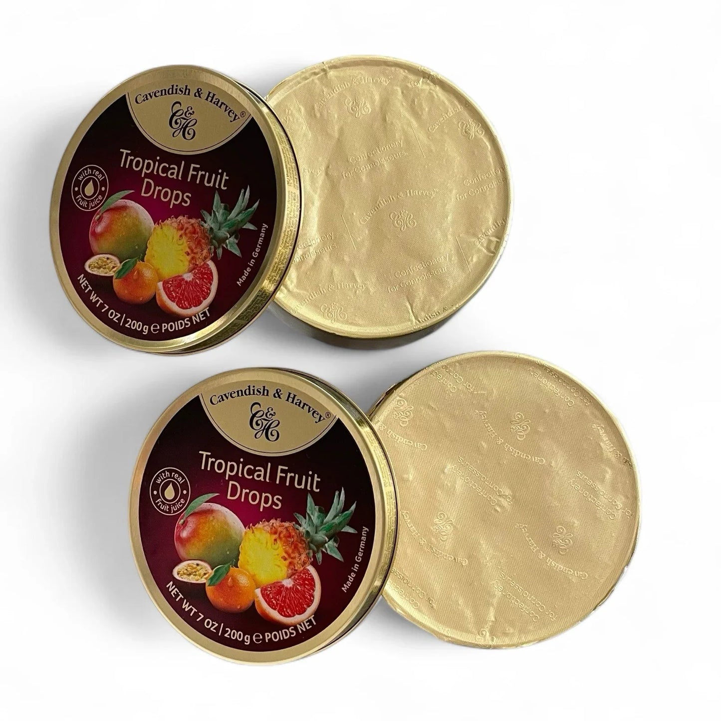Cavendish & Harvey Mixed Fruit Premium Drops Candy 7 oz 200g Tin Brand Set of 2 - Trendiez U ♥ 