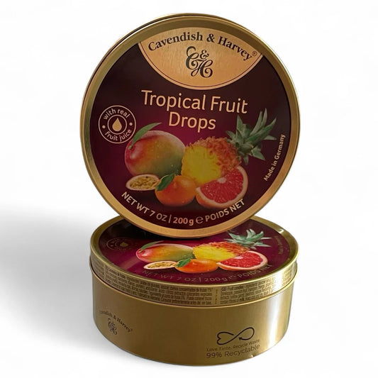 Cavendish & Harvey Mixed Fruit Premium Drops Candy 7 oz 200g Tin Brand Set of 2 - Trendiez U ♥ 