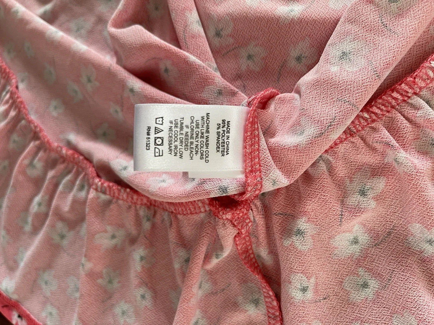 CeCe Coral Floral Puff Short Sleeve Round Neck Flutter Ruffle Dress NWT Size L - Trendiez U ♥ 