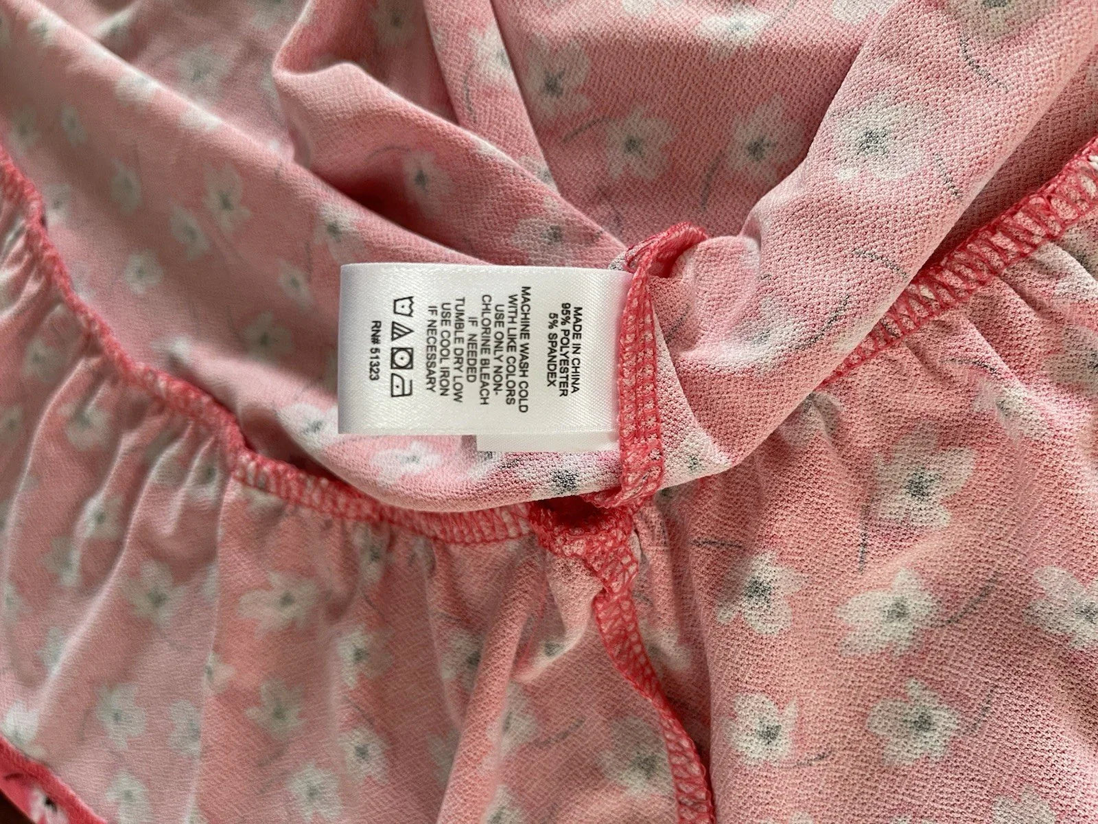 CeCe Coral Floral Puff Short Sleeve Round Neck Flutter Ruffle Dress NWT Size L - Trendiez U ♥ 