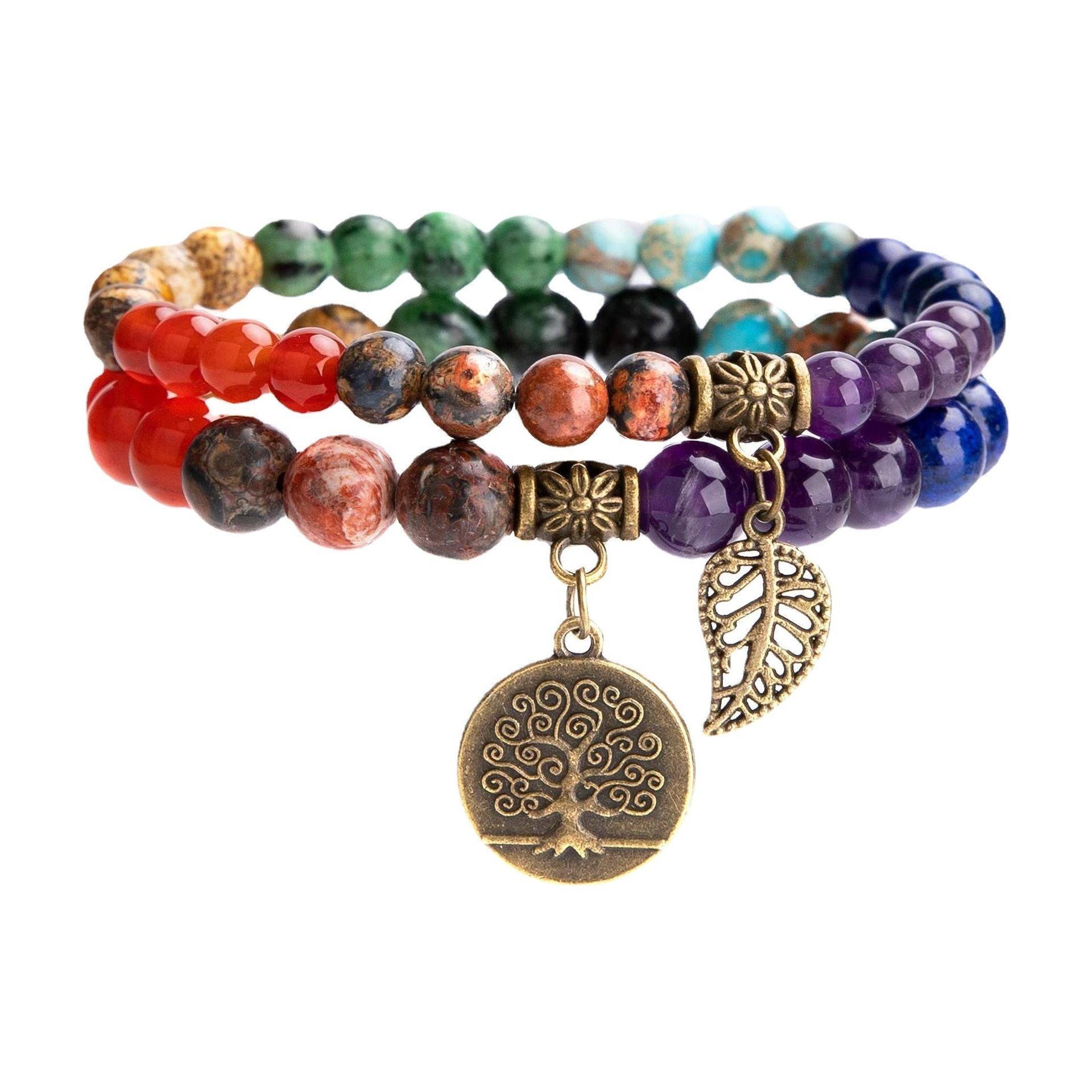 Chakra Healing Agate Bead Handmade Bracelet - Trendiez U ♥ 