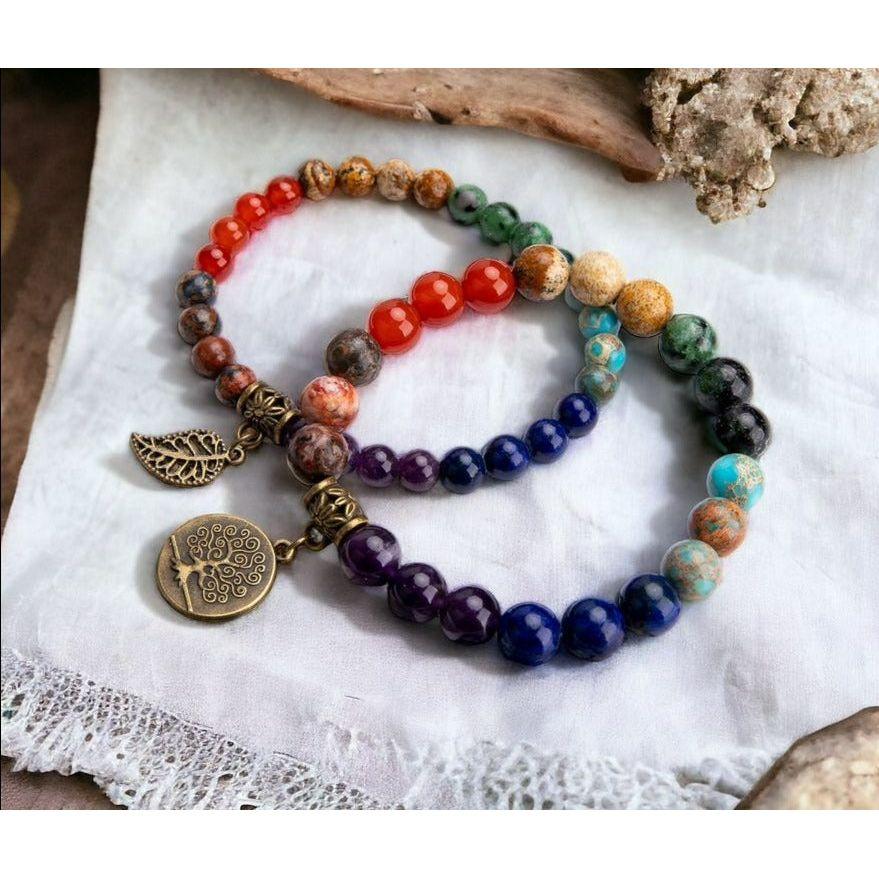 Chakra Healing Agate Bead Handmade Bracelet - Trendiez U ♥ 