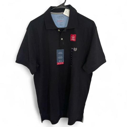 Chaps Everyday Black Polo Shirt Men's Size L Cotton Short Sleeve NEW - Trendiez U ♥ 