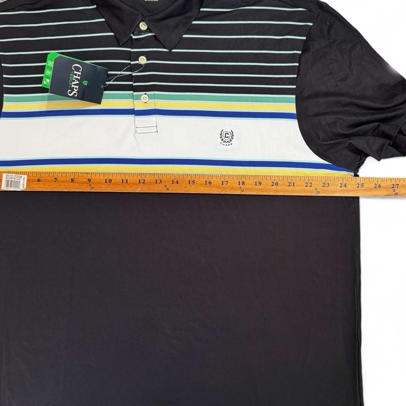 Chaps Men’s Golf Performance Polo – Black Multicolor 1/4 Zip, XL - Trendiez U ♥ 