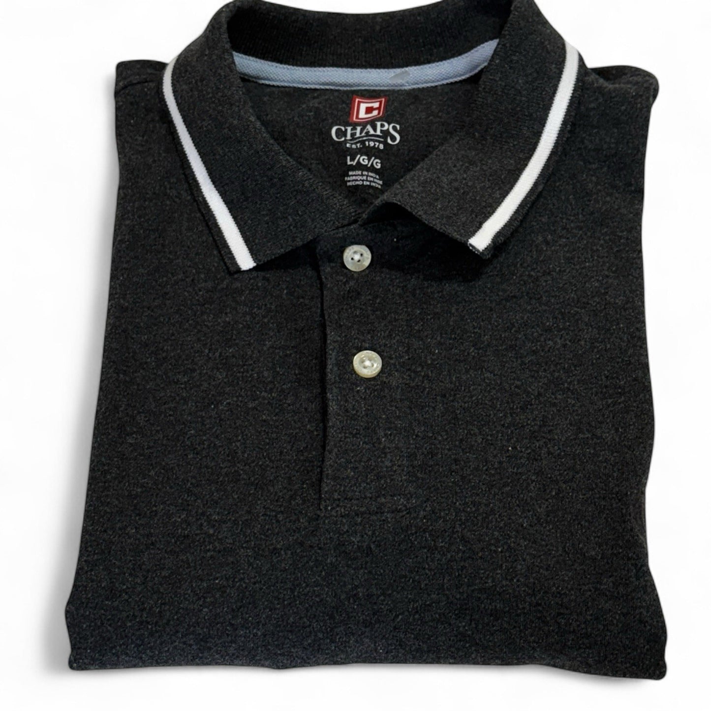 Chaps Men’s Polo Shirt – Charcoal/Dark Gray, Large - Trendiez U ♥ 