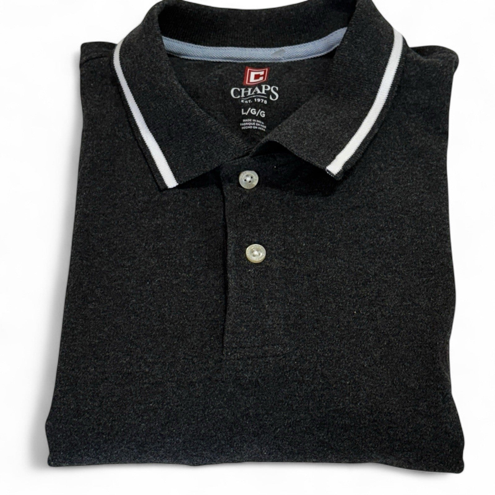 Chaps Men’s Polo Shirt – Charcoal/Dark Gray, Large - Trendiez U ♥ 