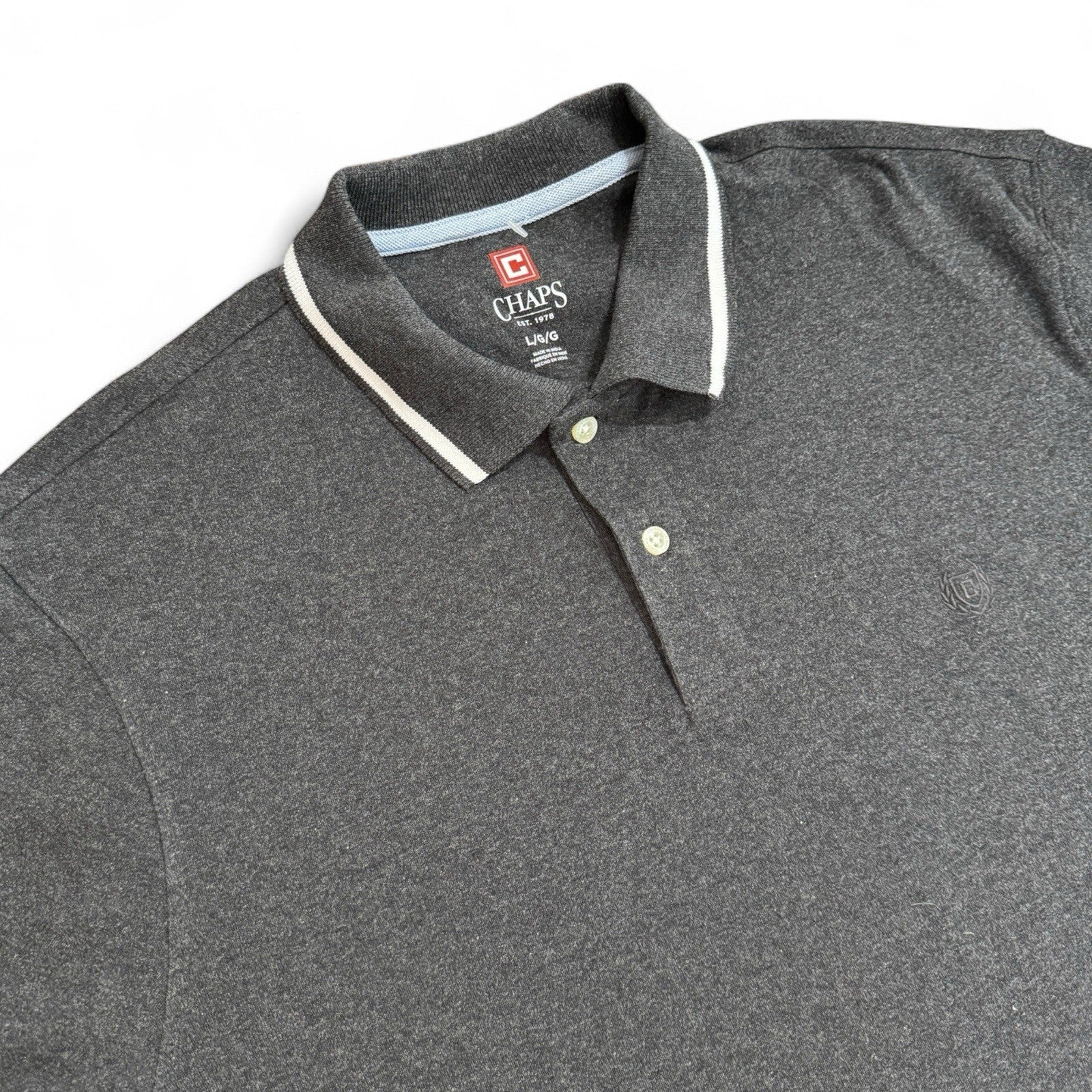Chaps Men’s Polo Shirt – Charcoal/Dark Gray, Large - Trendiez U ♥ 