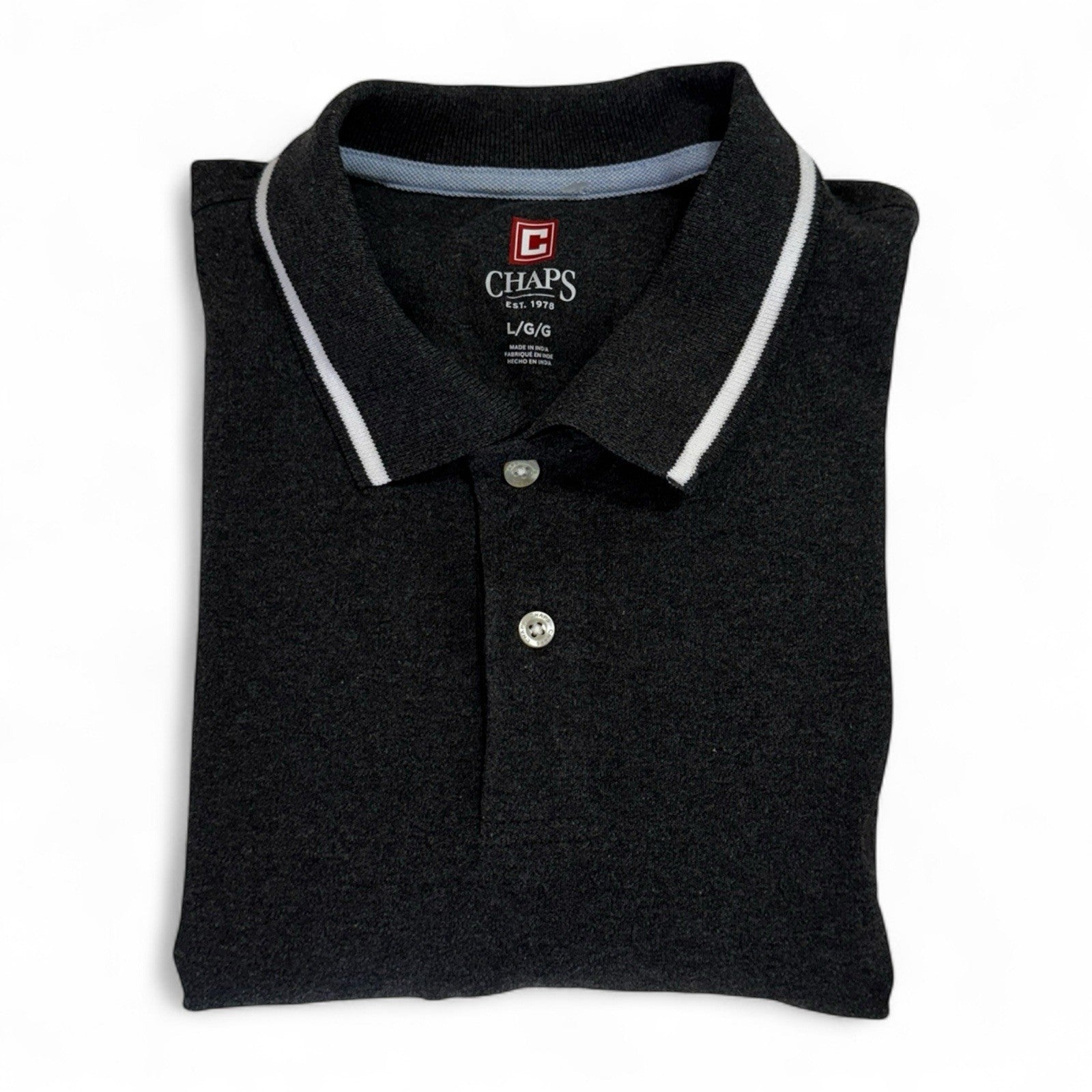 Chaps Men’s Polo Shirt – Charcoal/Dark Gray, Large - Trendiez U ♥ 