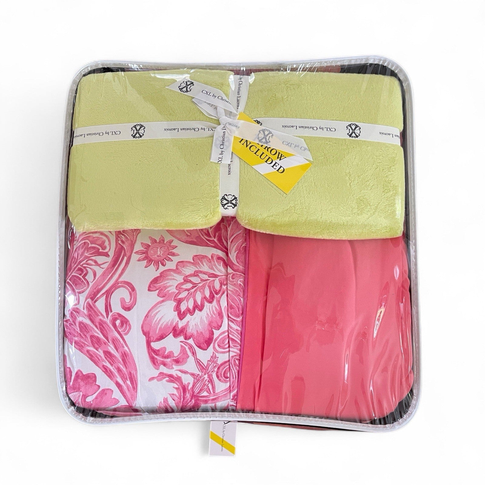 Christian Lacroix Coral Pink Reversible Comforter Set 4-Piece - Trendiez U ♥ 