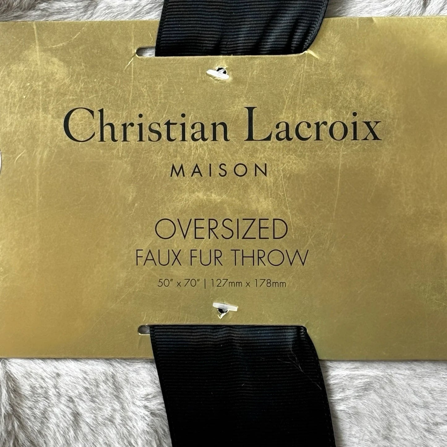 Christian Lacroix Faux Fur Throw Gray Luxury Designer Plush Gift Set - Trendiez U ♥ 