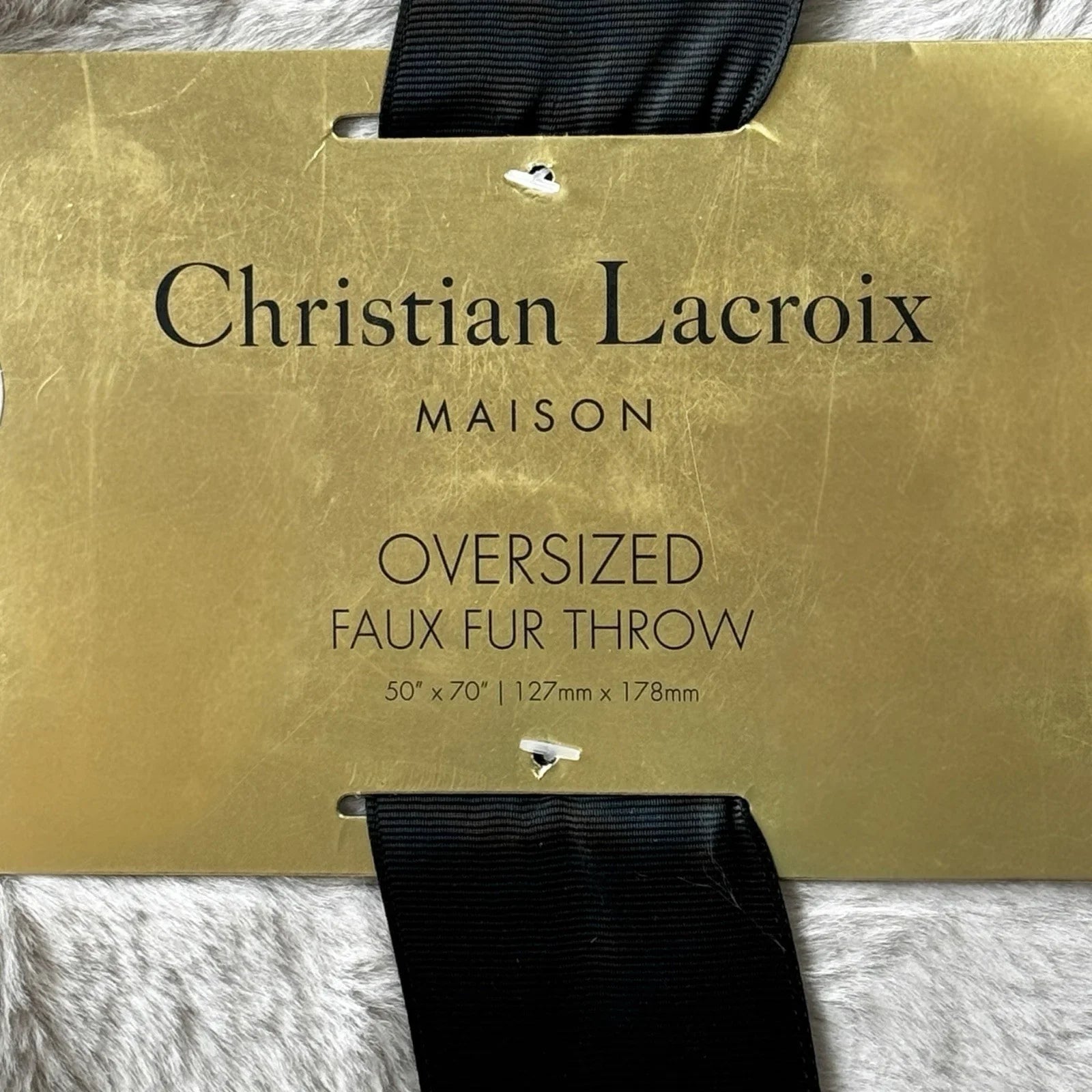 Christian Lacroix Faux Fur Throw Gray Luxury Designer Plush Gift Set - Trendiez U ♥ 