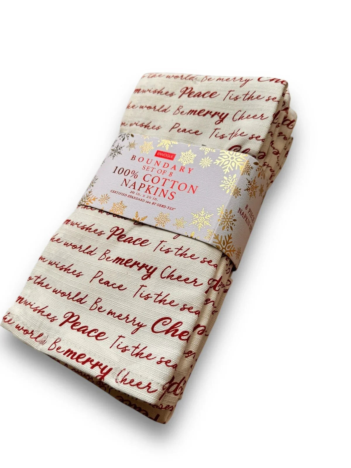 Christmas Table Napkins Set Of 8 20x20 Red Off-White Inspirational 100% Cotton - Trendiez U ♥ 