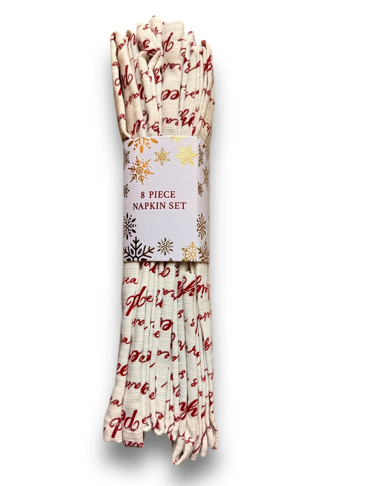 Christmas Table Napkins Set Of 8 20x20 Red Off-White Inspirational 100% Cotton - Trendiez U ♥ 