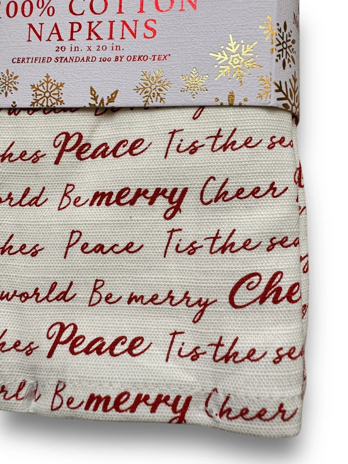 Christmas Table Napkins Set Of 8 20x20 Red Off-White Inspirational 100% Cotton - Trendiez U ♥ 
