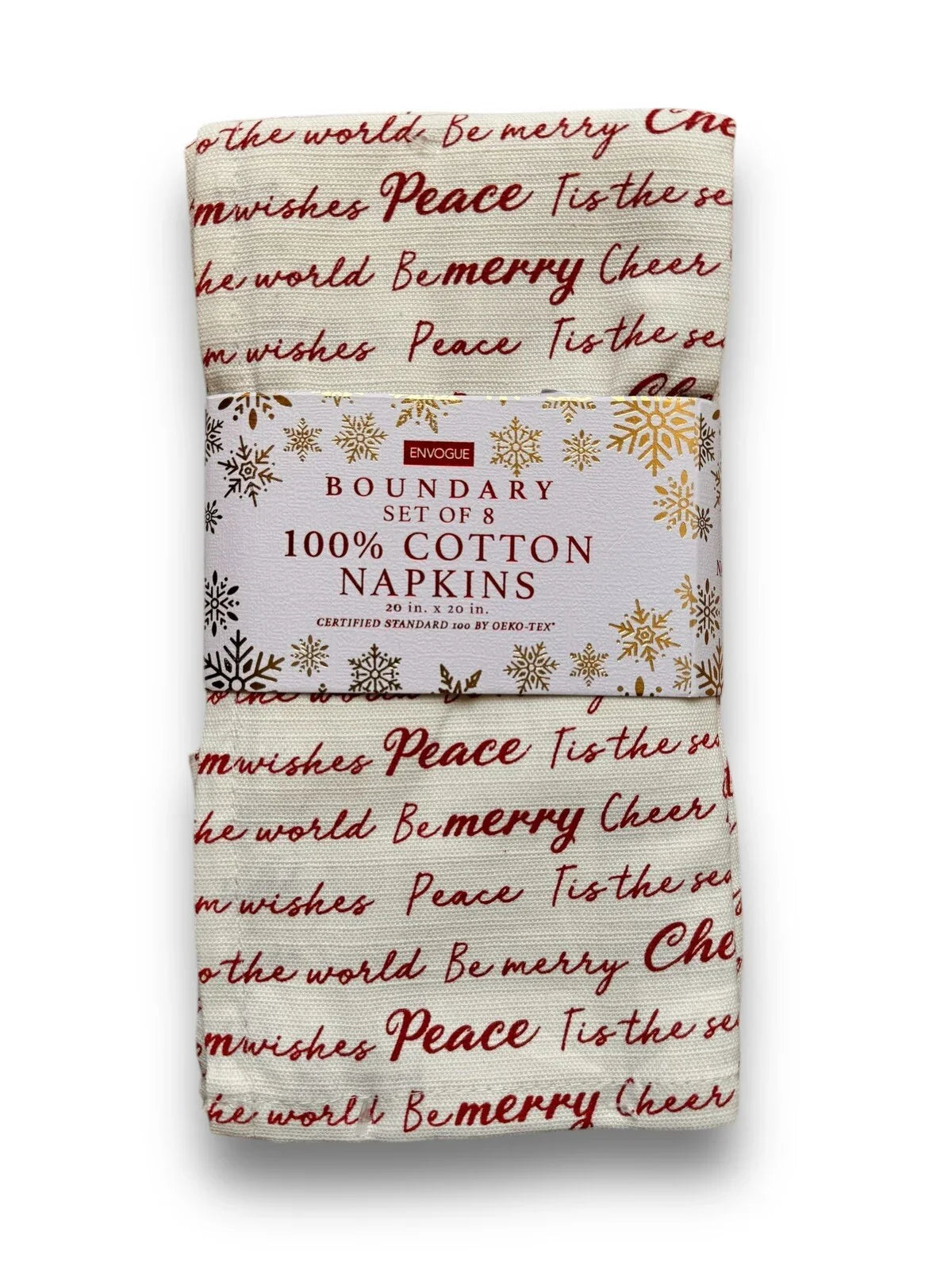 Christmas Table Napkins Set Of 8 20x20 Red Off-White Inspirational 100% Cotton - Trendiez U ♥ 