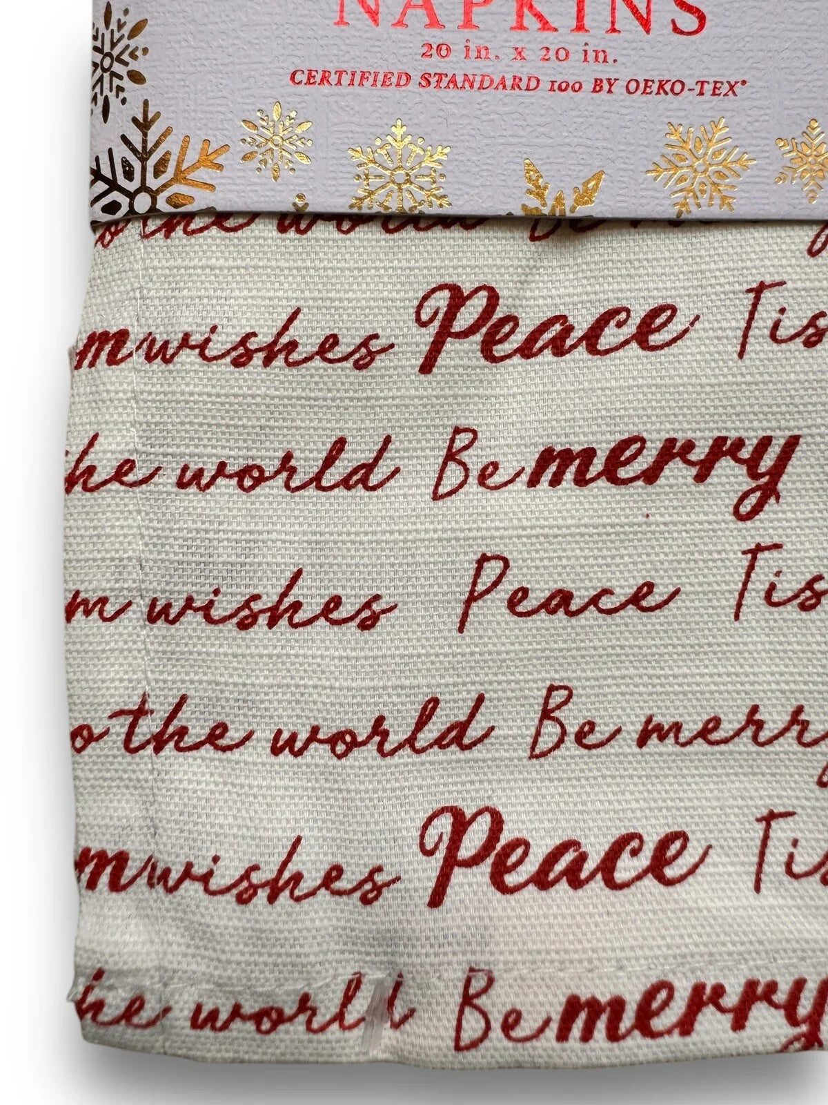 Christmas Table Napkins Set Of 8 20x20 Red Off-White Inspirational 100% Cotton - Trendiez U ♥ 