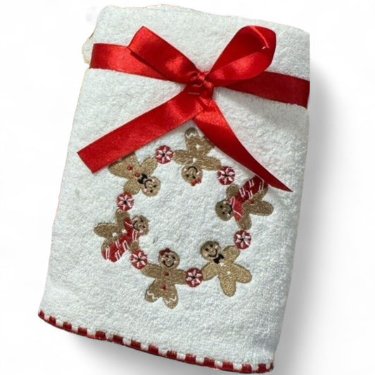 Christmas Towels, Sleigh Hill Christmas Hand Towels White Set of 2 Towels - Trendiez U ♥ 