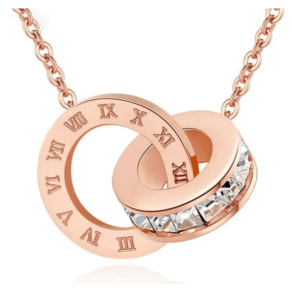 Classic Double Ring Pendant Necklace - Trendiez U ♥ 