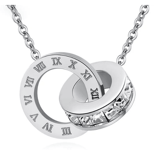 Classic Double Ring Pendant Necklace - Trendiez U ♥ 