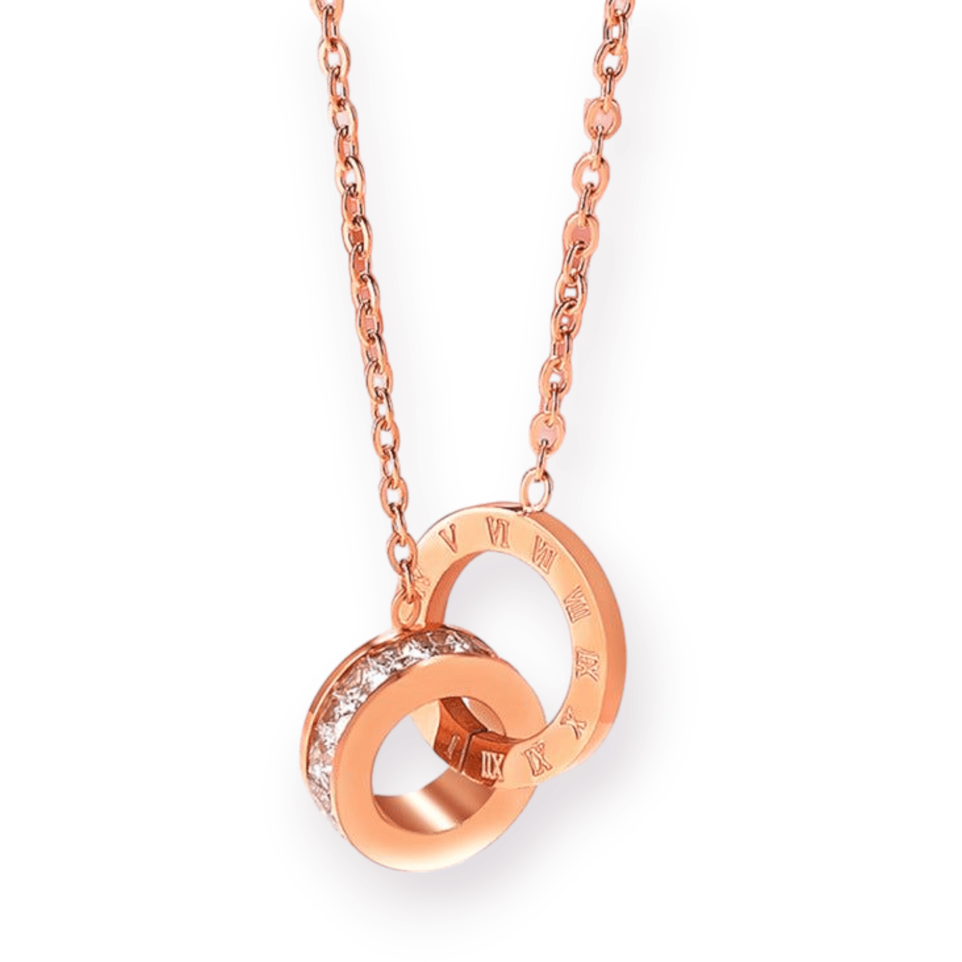 Classic Double Ring Pendant Necklace - Trendiez U ♥ 