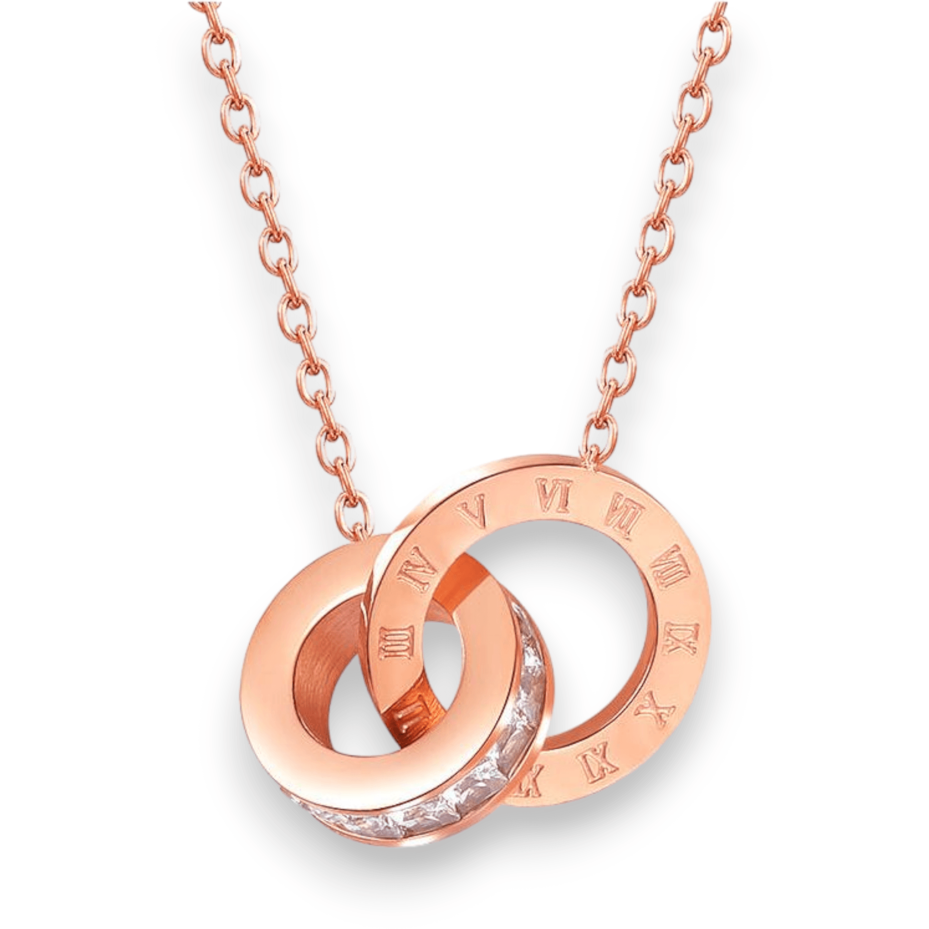 Classic Double Ring Pendant Necklace - Trendiez U ♥ 