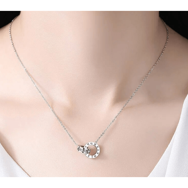 Classic Double Ring Pendant Necklace - Trendiez U ♥ 