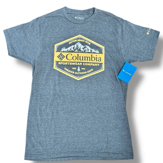 Columbia Men’s Hiking Sports T shirt Medium Graphic Short Sleeve Blue Outdoors - Trendiez U ♥ 