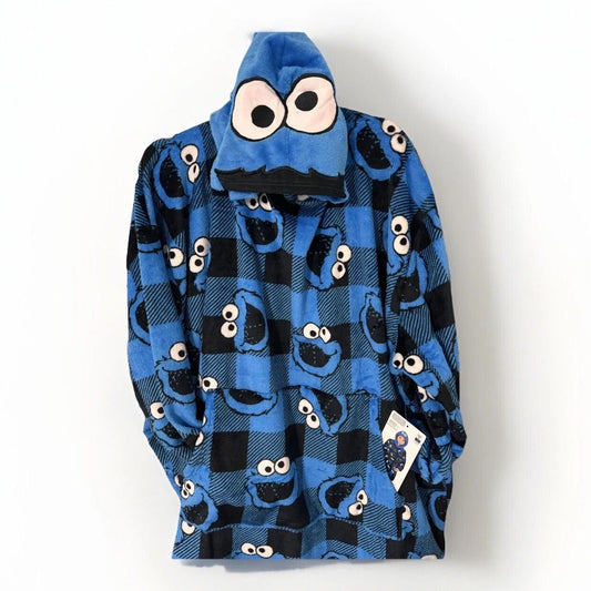 Cookie Monster Oversized Hooded One Piece Sleepwear Nwt - Trendiez U ♥ 