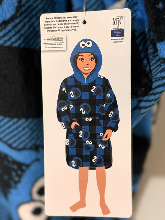 Cookie Monster Oversized Hooded One Piece Sleepwear Nwt - Trendiez U ♥ 