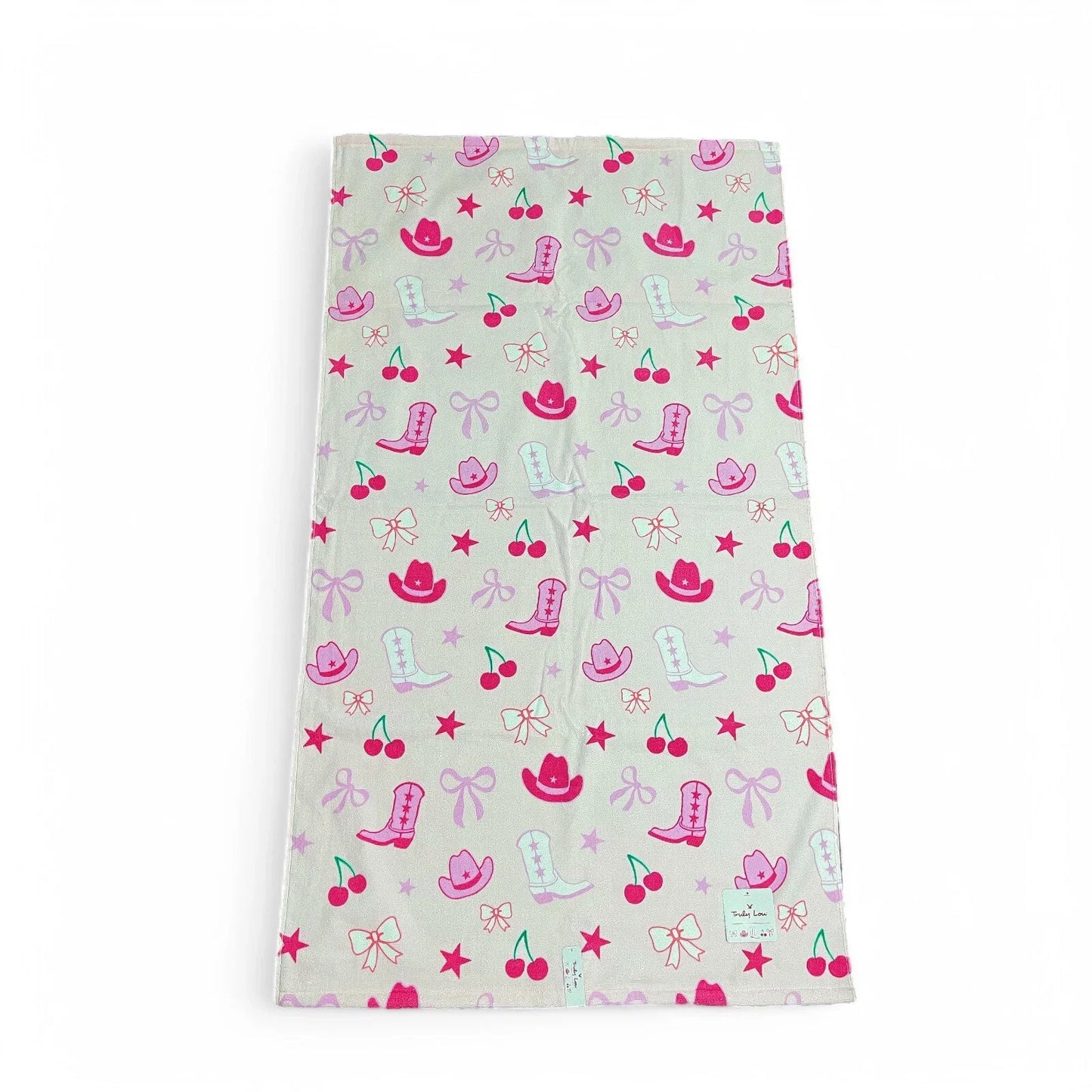 Cowgirl Country Cottage Pink Bows Bath Towel Set of 8 100% Cotton Truly Lou - Trendiez U ♥ 
