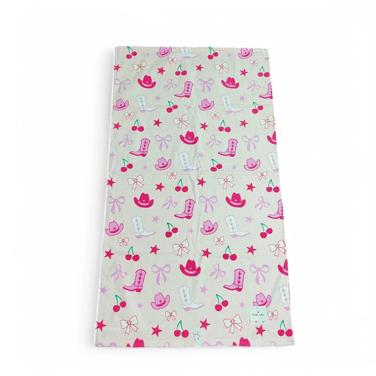 Cowgirl Country Cottage Pink Bows Bath Towel Set of 8 100% Cotton Truly Lou - Trendiez U ♥ 