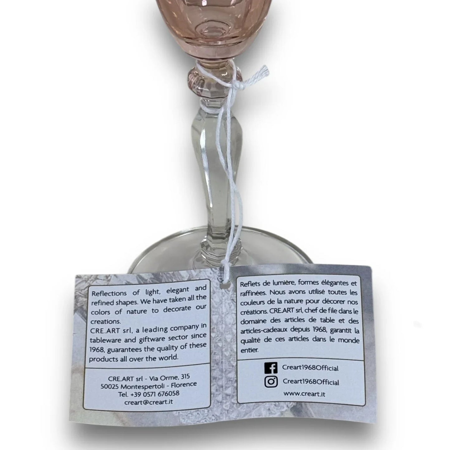 Crê Art 2 RARE NEVER USED CRISTAL CHAMPAGNE/ WINE GLASSES HAND MADE IN ITALY - Trendiez U ♥ 