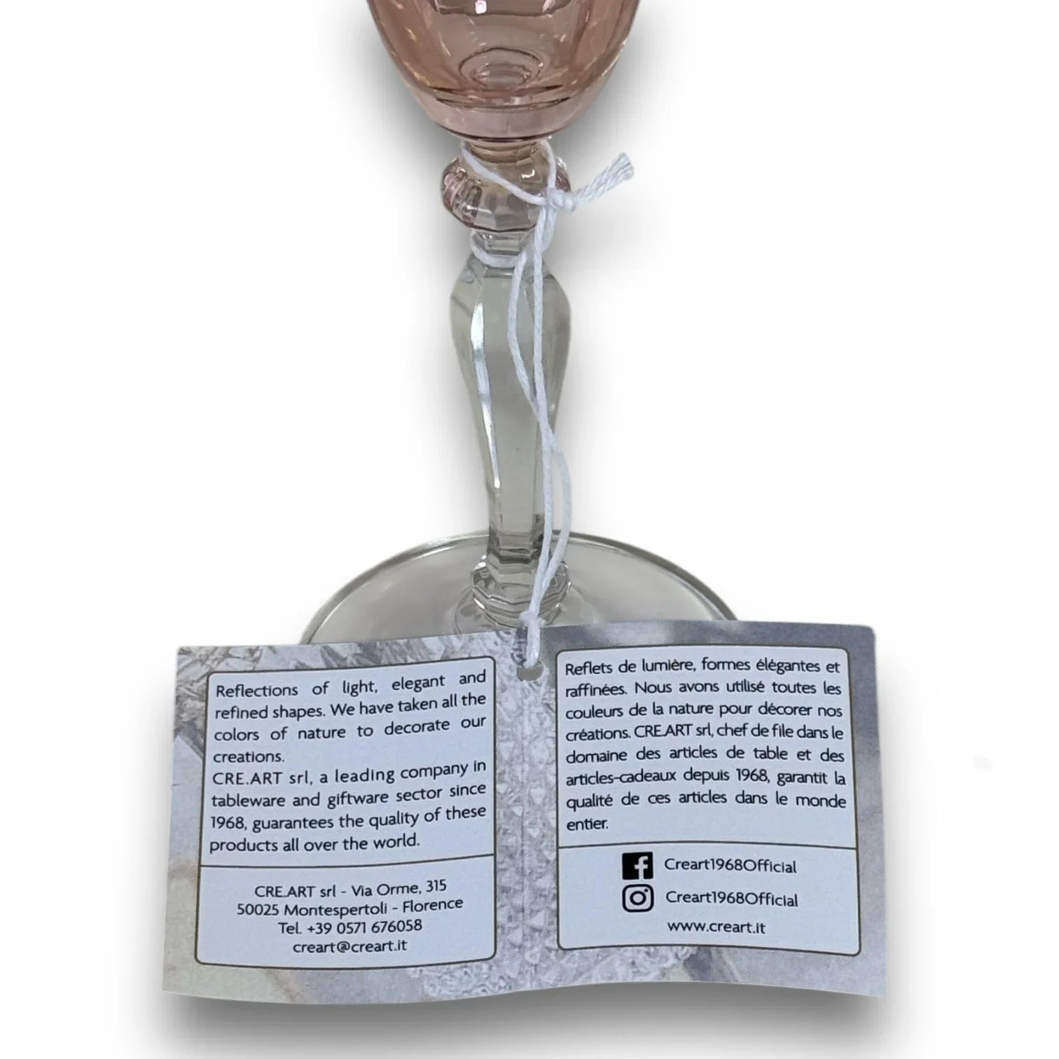 Crê Art 2 RARE NEVER USED CRISTAL CHAMPAGNE/ WINE GLASSES HAND MADE IN ITALY - Trendiez U ♥ 