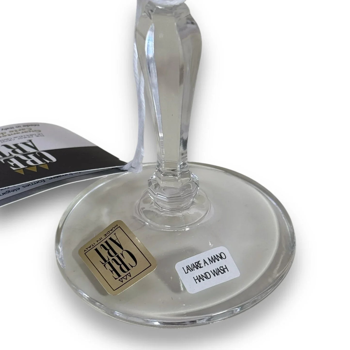 Crê Art 2 RARE NEVER USED CRISTAL CHAMPAGNE/ WINE GLASSES HAND MADE IN ITALY - Trendiez U ♥ 