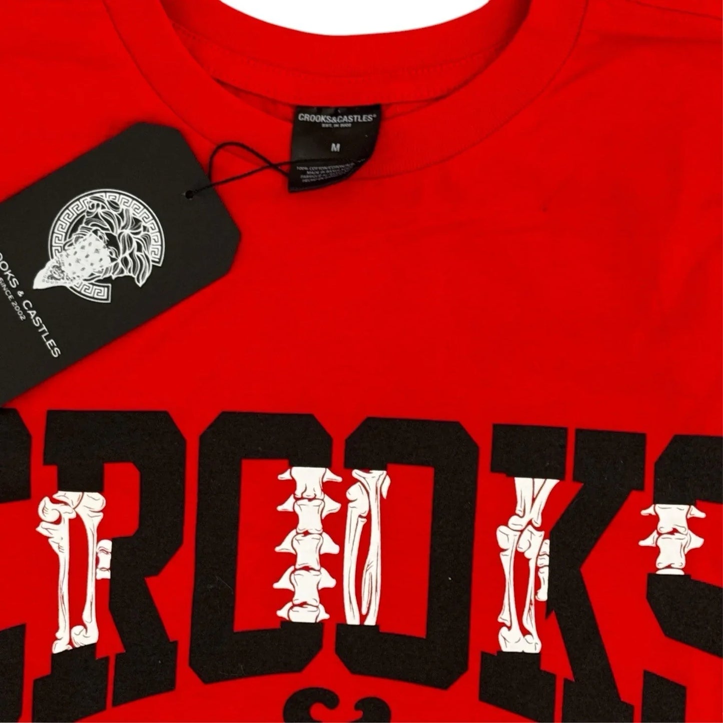 Crooks & Castles Men's Red Graphic Tee Size Medium Streetwear T-Shirt - Trendiez U ♥ 