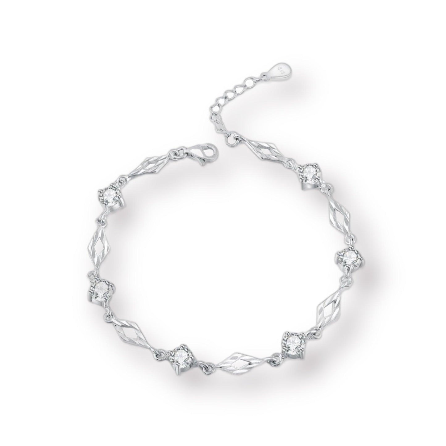 Crystal Twist Sterling Silver Bracelet - Trendiez U ♥ 