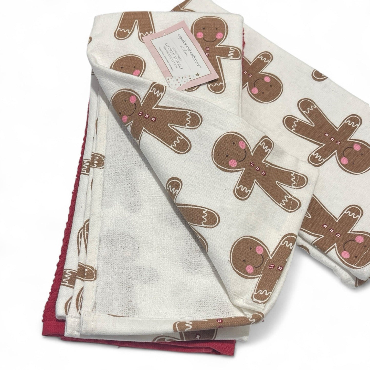Cupcakes and Cashmere Gingerbread Christmas Man Kitchen Towel Set of 3 - Trendiez U ♥ 