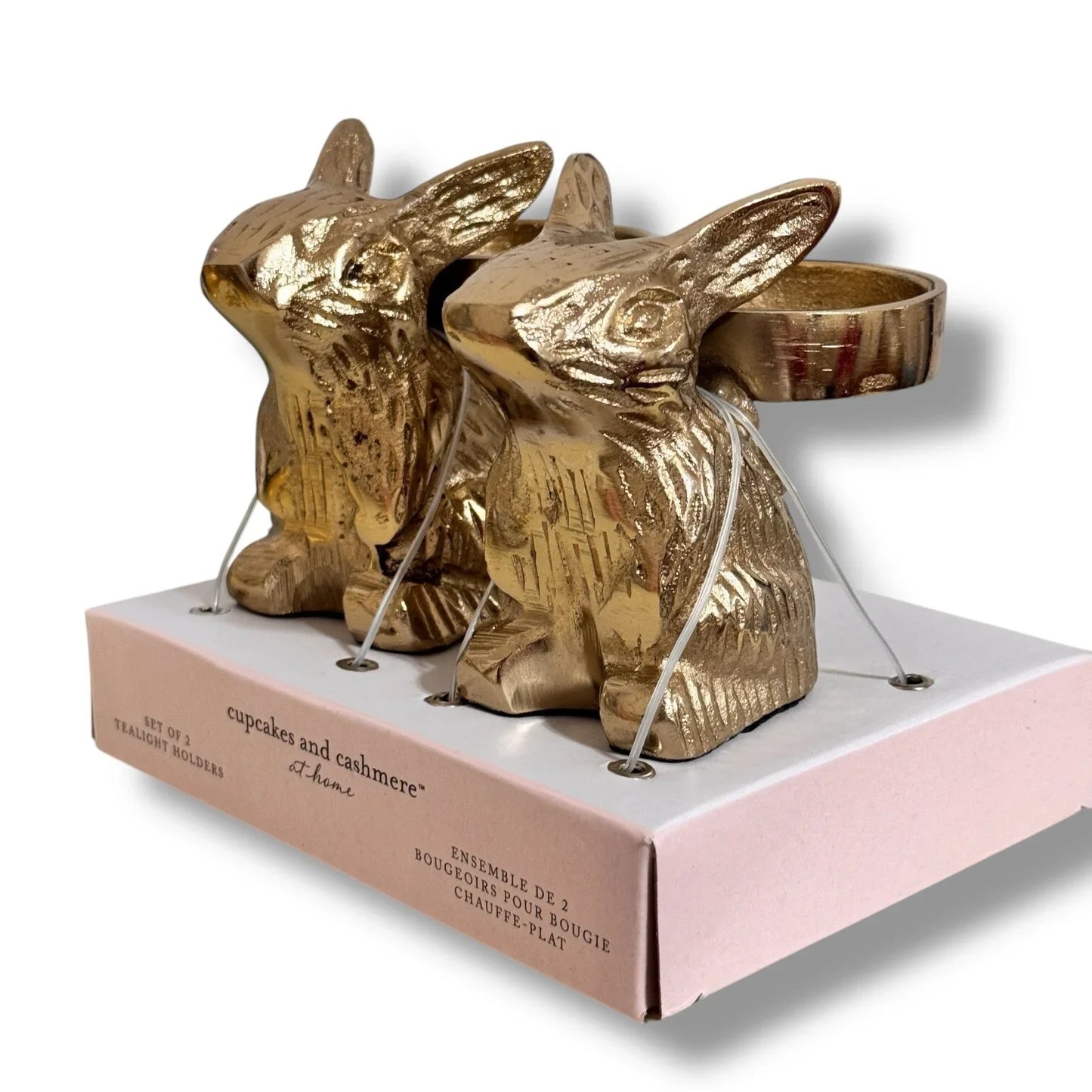 Cupcakes and Cashmere Gold Rabbit Bunny Candle Holder Spring Easter Viral Decor - Trendiez U ♥ 