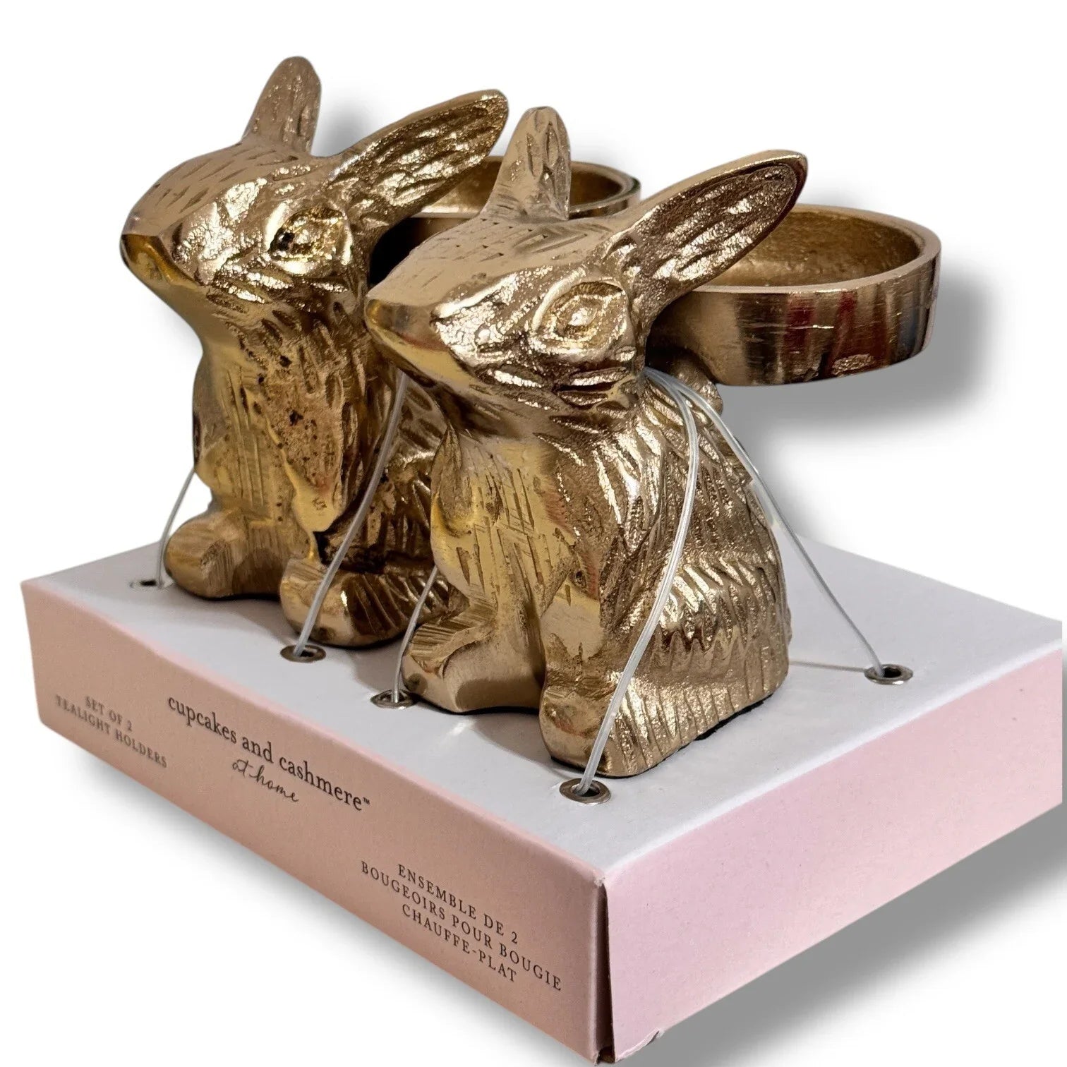 Cupcakes and Cashmere Gold Rabbit Bunny Candle Holder Spring Easter Viral Decor - Trendiez U ♥ 