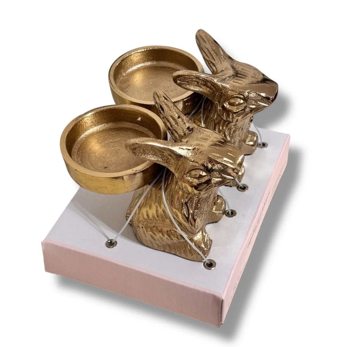Cupcakes and Cashmere Gold Rabbit Bunny Candle Holder Spring Easter Viral Decor - Trendiez U ♥ 