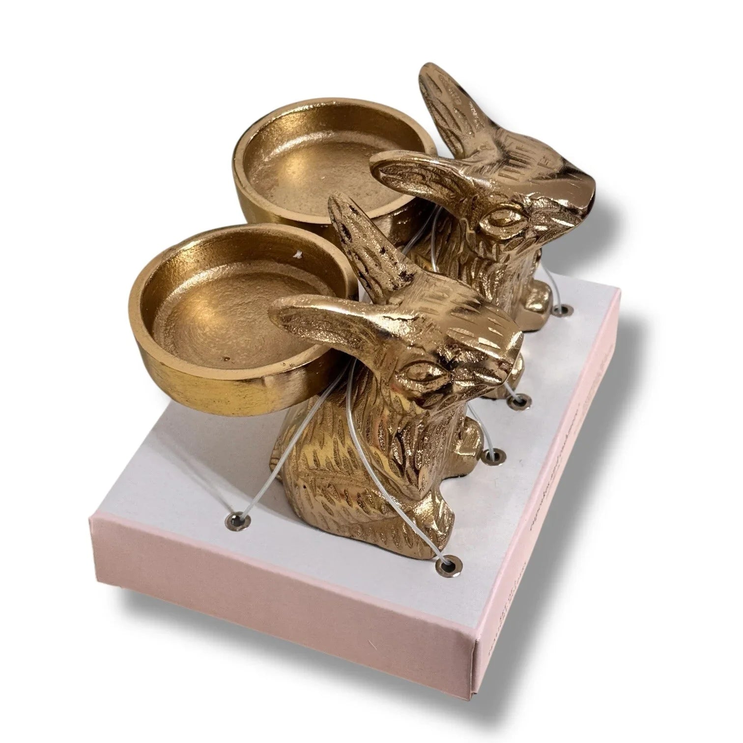 Cupcakes and Cashmere Gold Rabbit Bunny Candle Holder Spring Easter Viral Decor - Trendiez U ♥ 