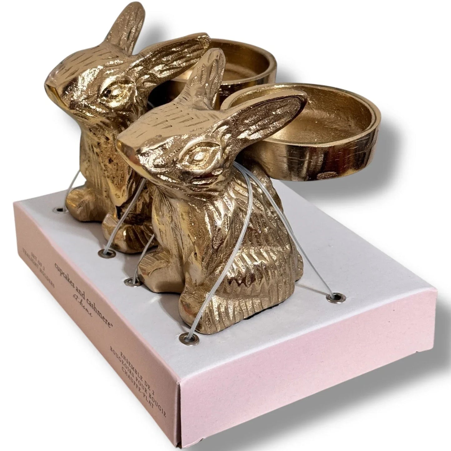 Cupcakes and Cashmere Gold Rabbit Bunny Candle Holder Spring Easter Viral Decor - Trendiez U ♥ 