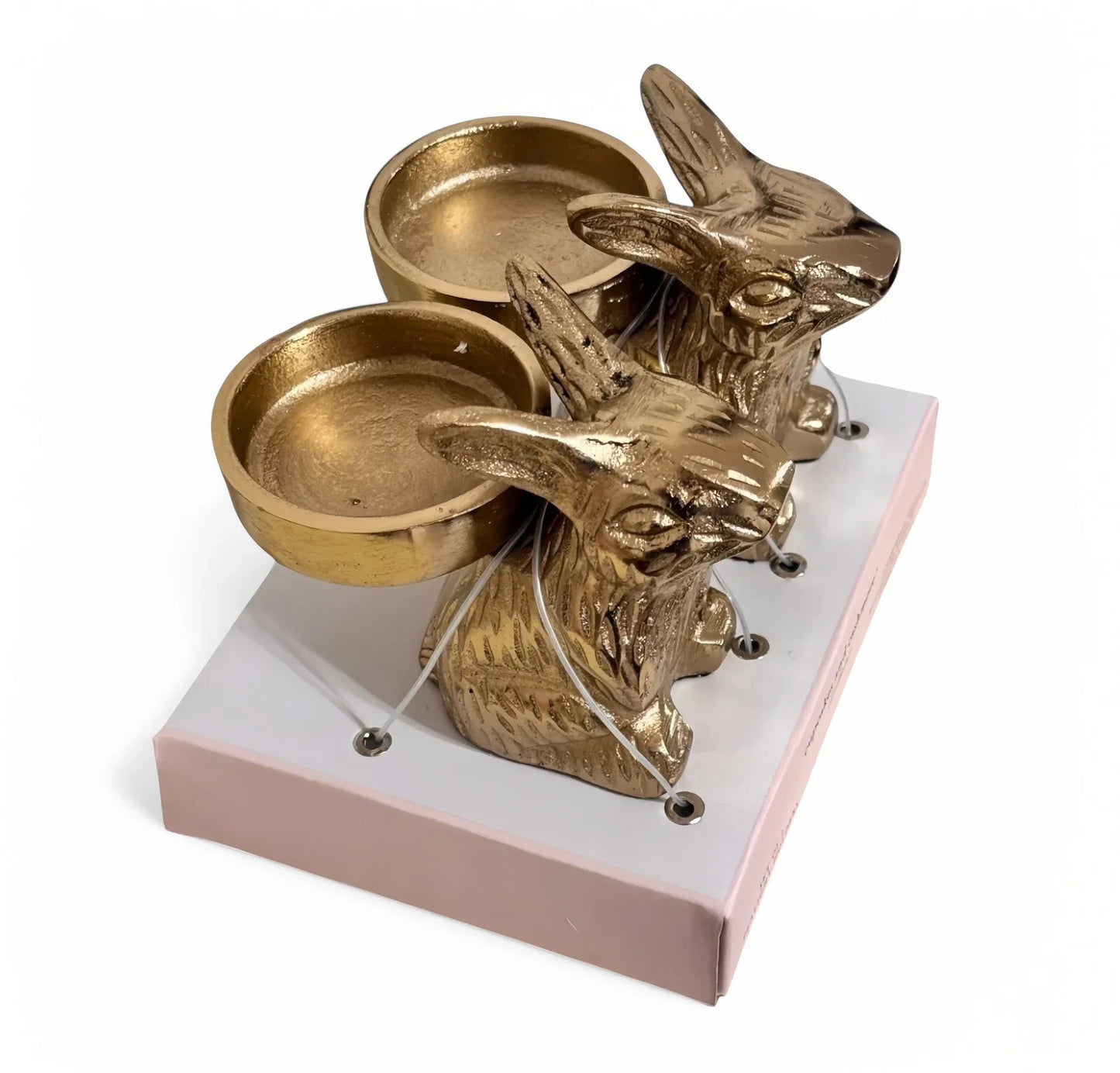 Cupcakes and Cashmere Gold Rabbit Bunny Candle Holder Spring Easter Viral Decor - Trendiez U ♥ 