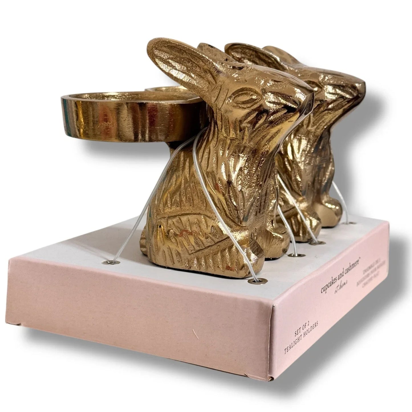 Cupcakes and Cashmere Gold Rabbit Bunny Candle Holder Spring Easter Viral Decor - Trendiez U ♥ 
