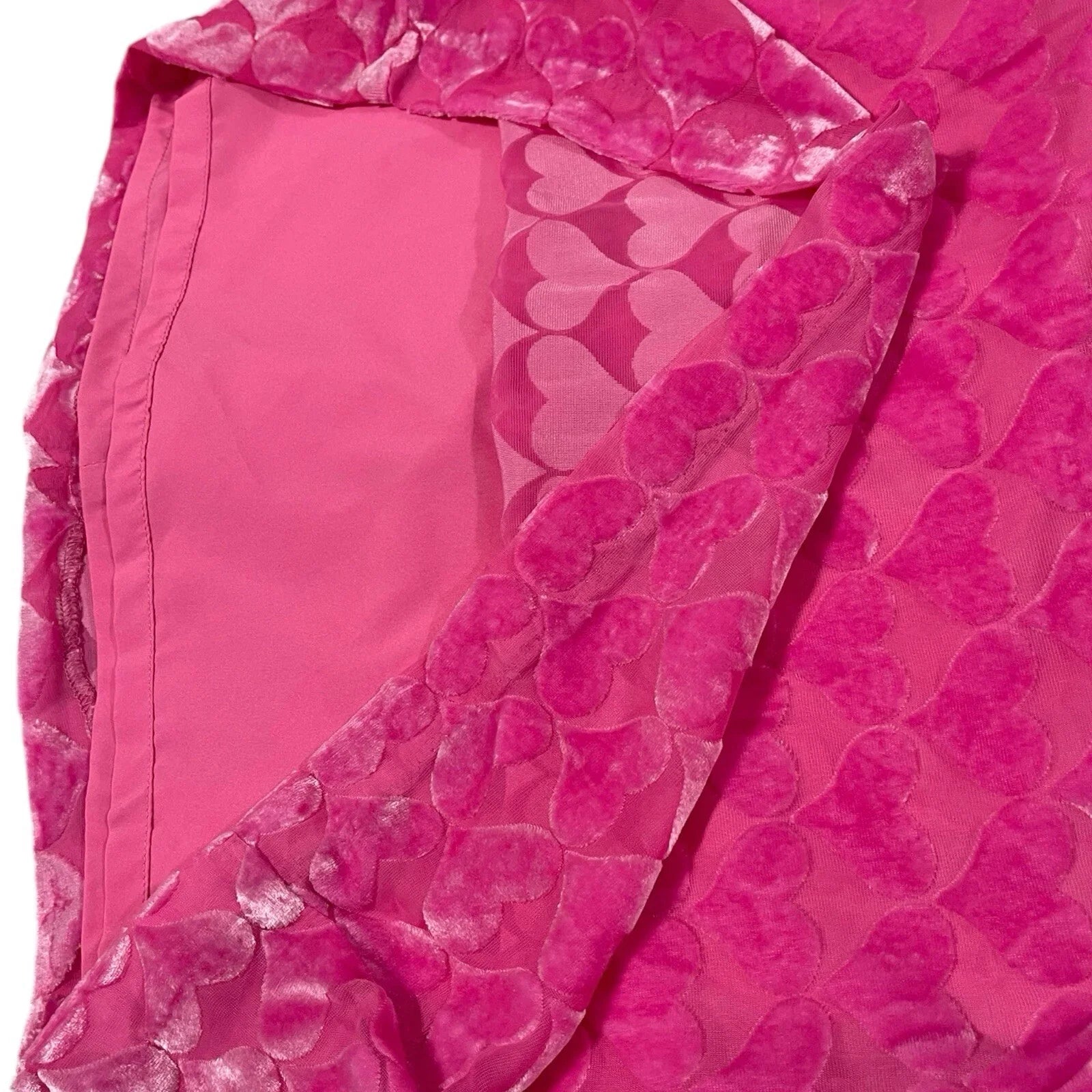 Cupcakes and Cashmere Hot Pink Velvet Mini Skirt Heart Pattern Size 8 - Trendiez U ♥ 