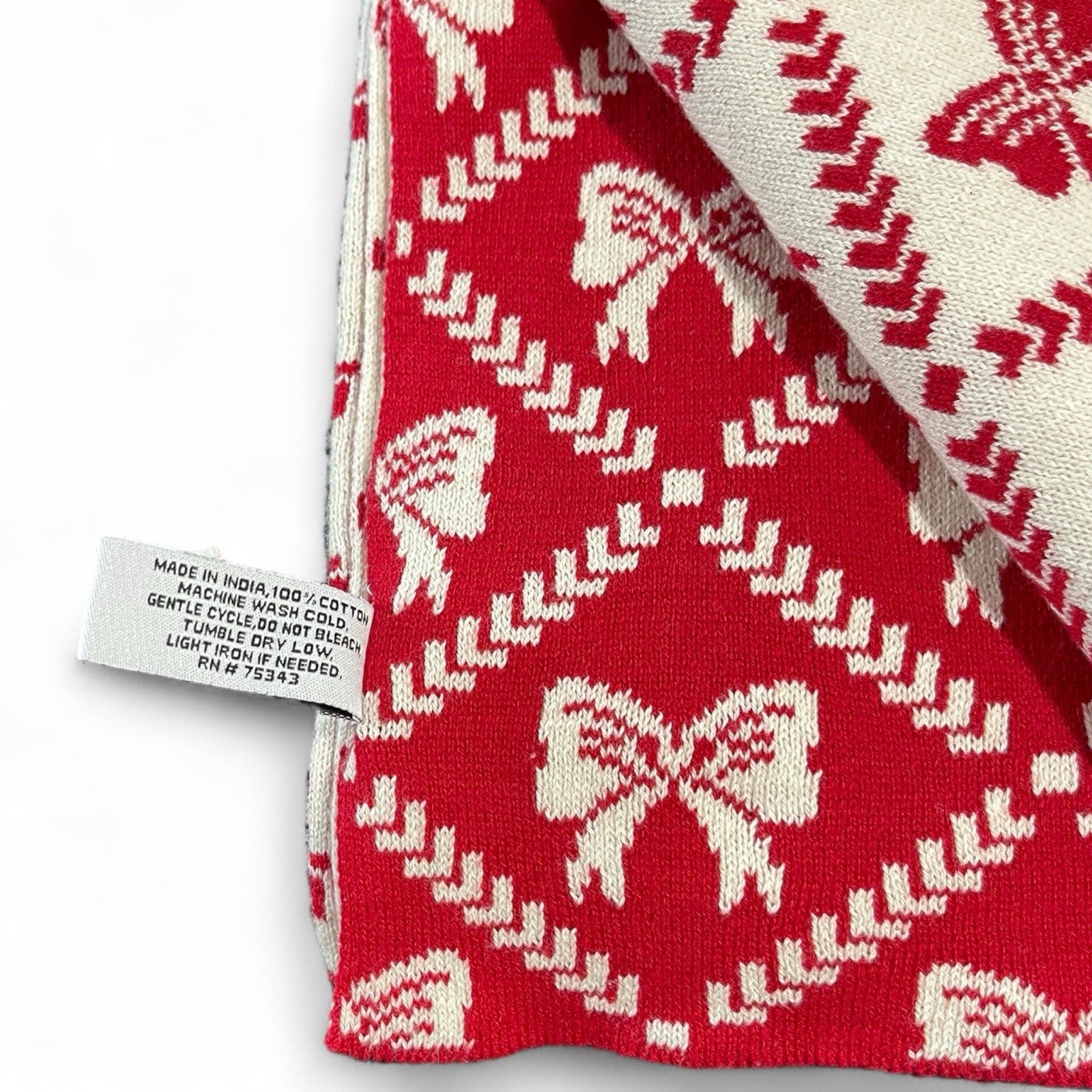 Cupcakes and Cashmere Kitchen Towel Set - Heavy Knit Sweater Red Christmas Bows - Trendiez U ♥ 