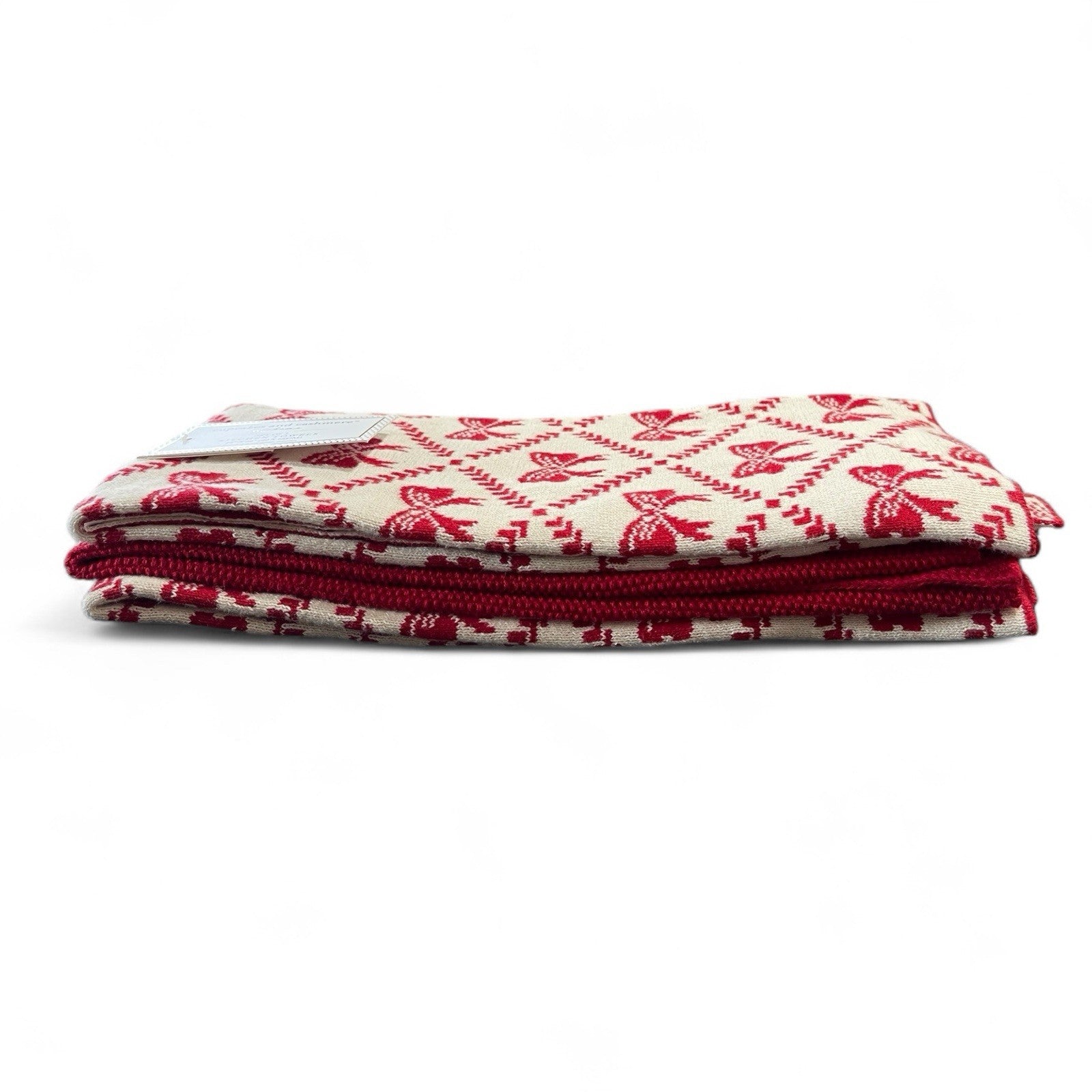 Cupcakes and Cashmere Kitchen Towel Set - Heavy Knit Sweater Red Christmas Bows - Trendiez U ♥ 