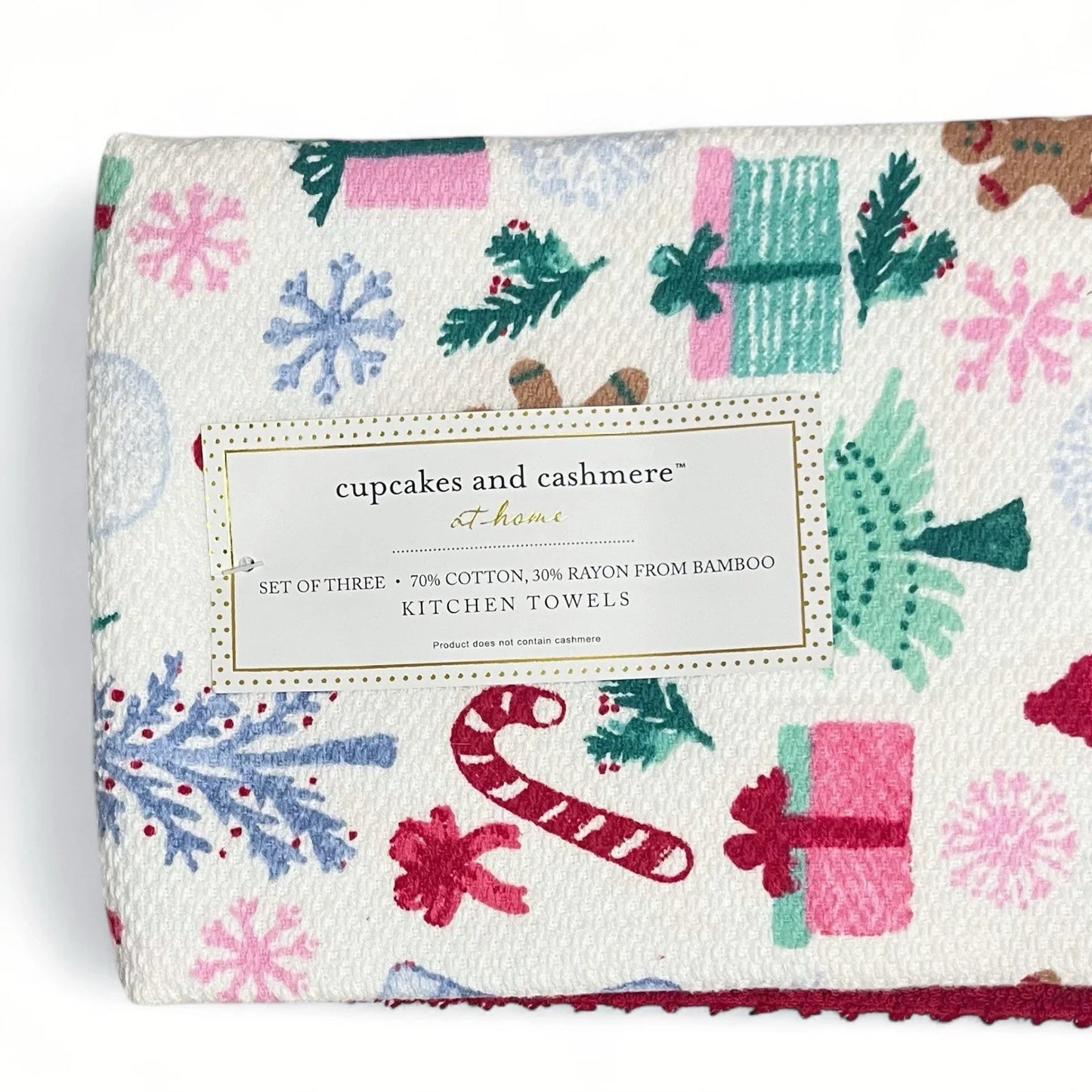 Cupcakes and Cashmere Kitchen Towel Set of 3 Gingerbread Candy Cane Christmas - Trendiez U ♥ 