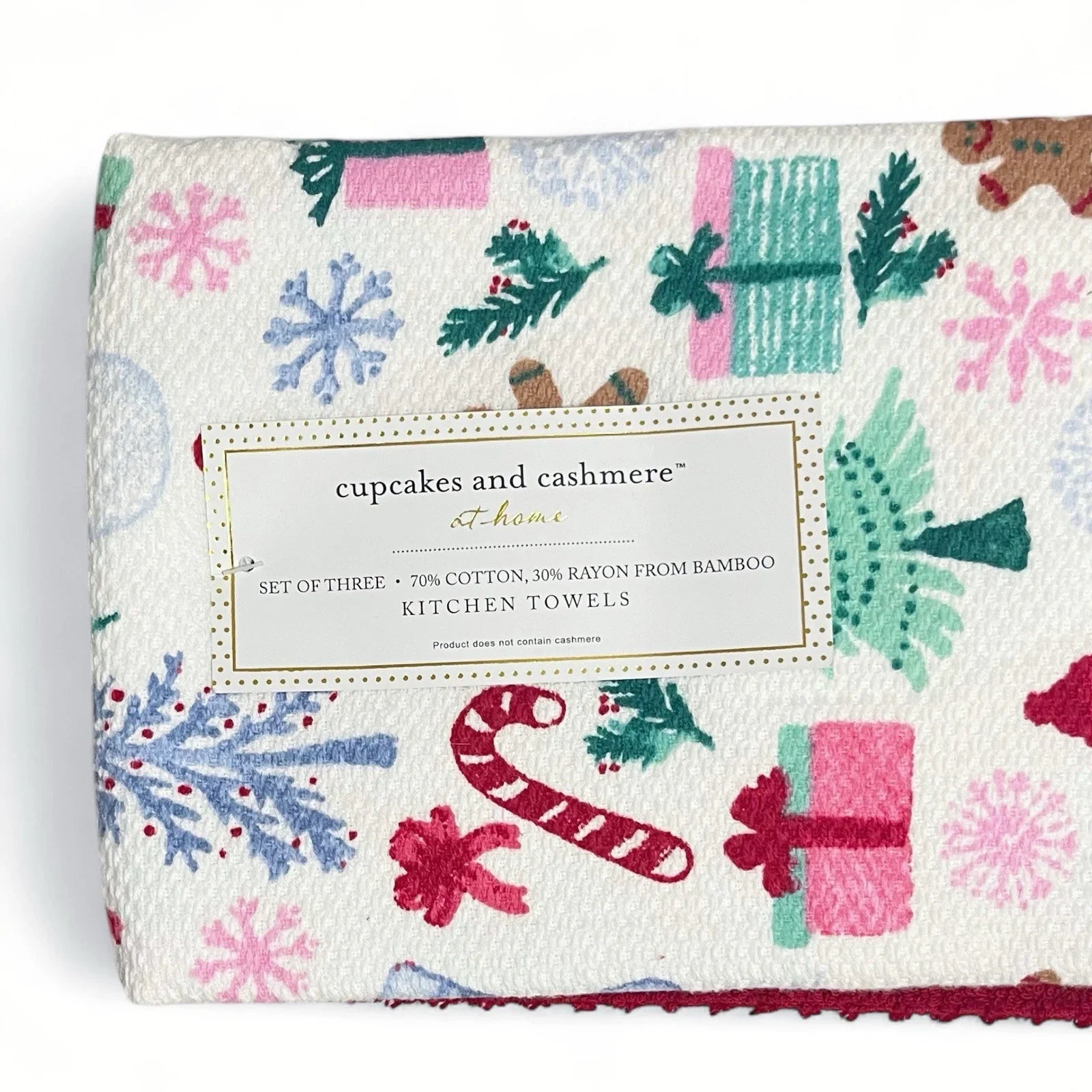 Cupcakes and Cashmere Kitchen Towel Set of 3 Gingerbread Candy Cane Christmas - Trendiez U ♥ 